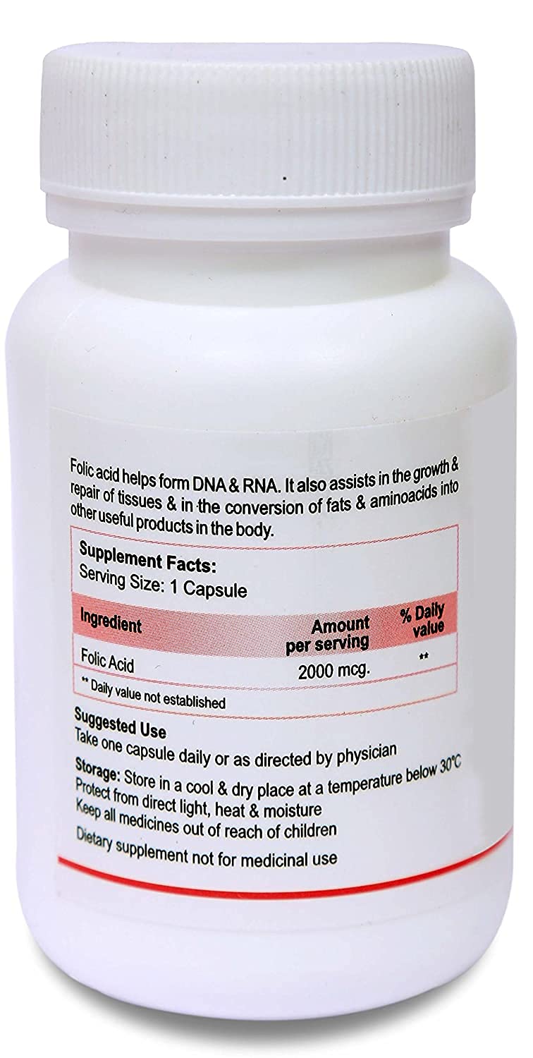 RUP Biotrex Nutraceuticals Folic Acid 2000mcg - 120 Capsules Total