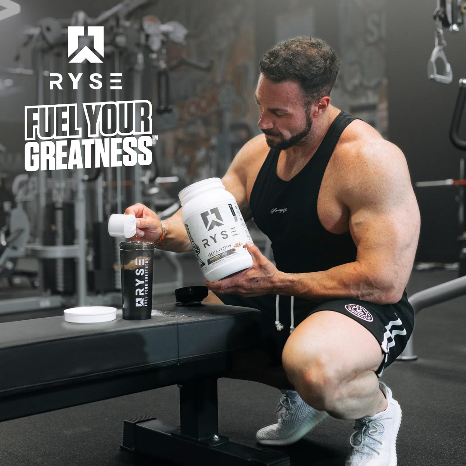 RYSE Core Series Loaded Protein - Premium Whey Protein with Prebiotic Fiber, MCTs - Build and Recover with 25g Protein - Low Carb, Low Sugar - Marshmallow Flavor - 20 Servings