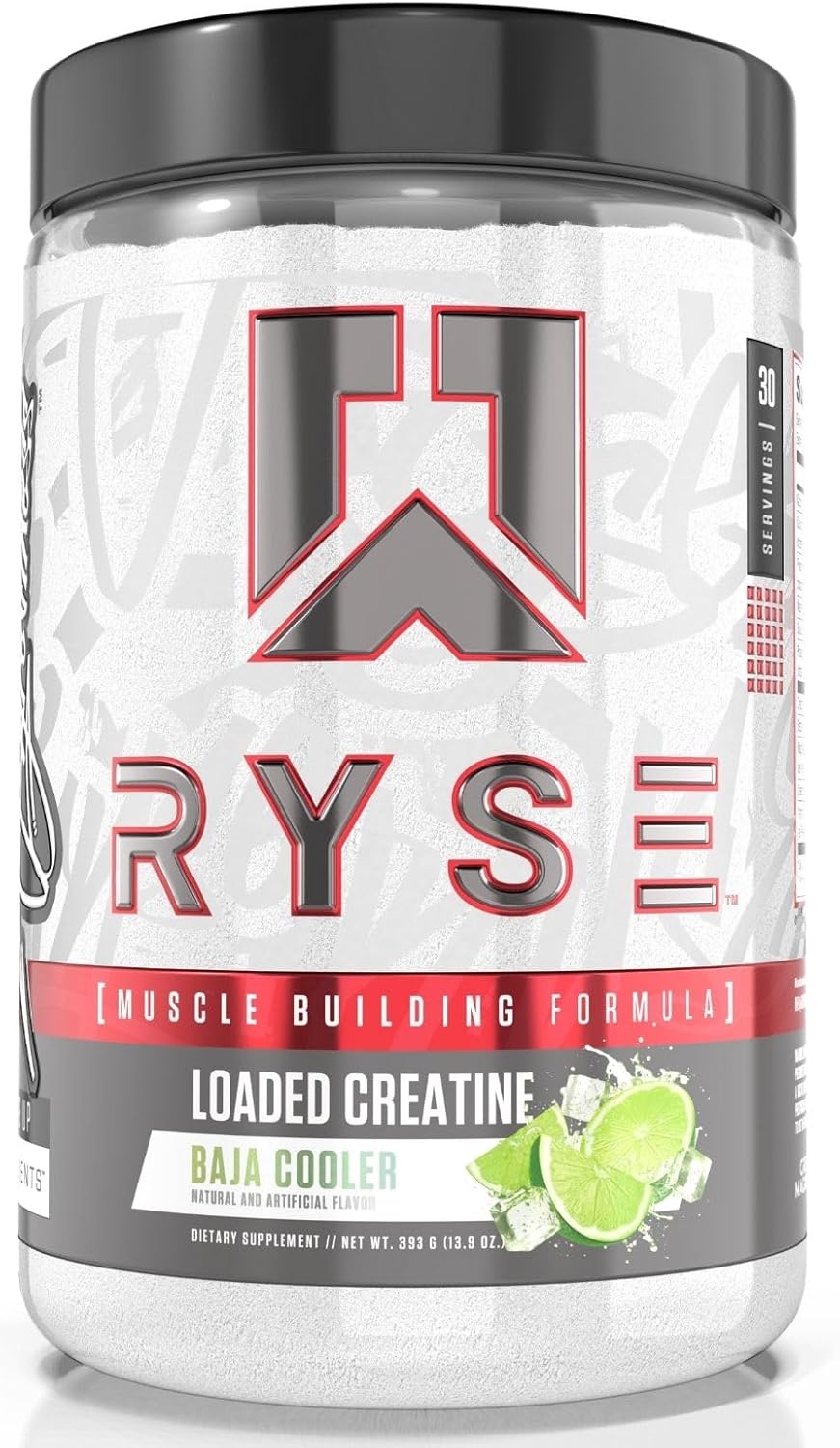 RYSE Element Series Creatine Supplement for Muscle Building - Loaded Formula with 3 Forms of Creatine, Electrolytes, Betaine Anhydrous, and Peak ATP - Baja Cooler Flavor - 30 Servings