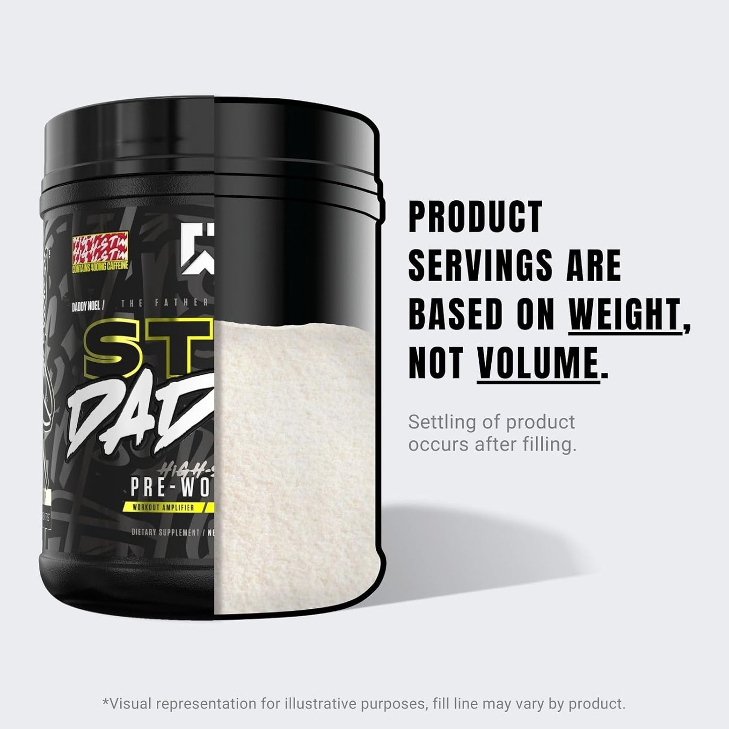 RYSE Up Supplements Stim Daddy Pre Workout - High Stimulant Formula with 400mg Caffeine - Blue Raspberry Flavor - 40 Servings