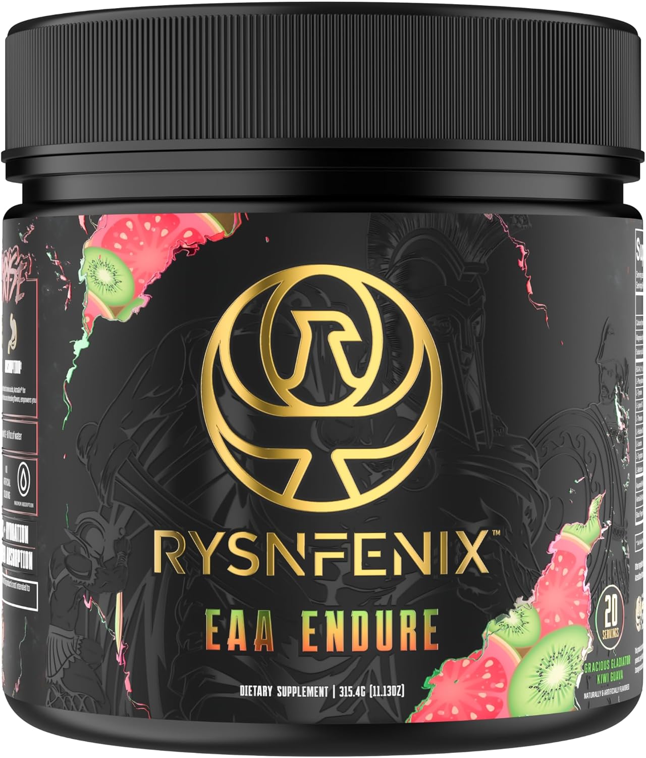 RysnFenix EAA Endure - Enhanced Amino Acid Blend with Electrolytes for Hydration | Kiwi Guava Flavor | 25 Servings