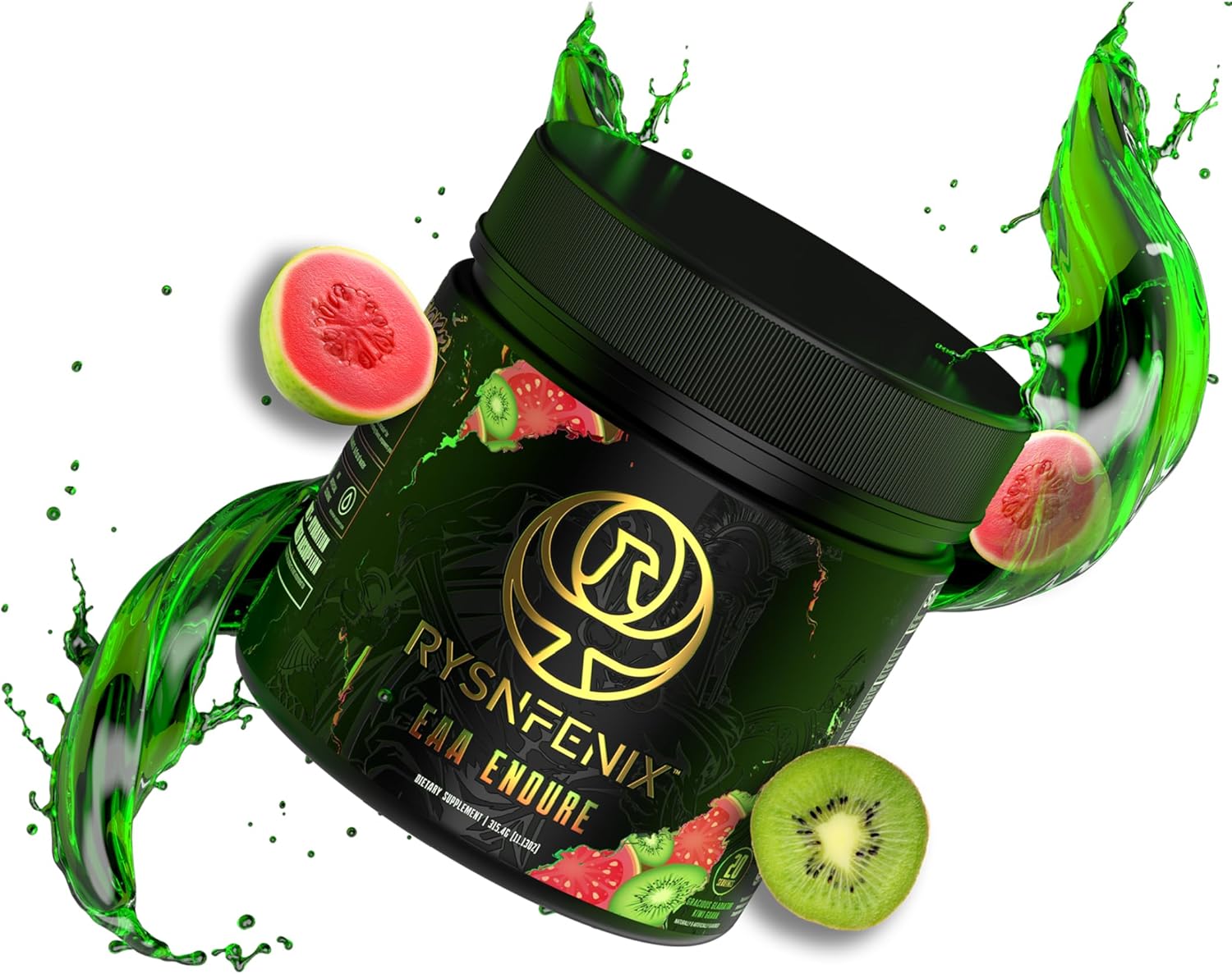 RysnFenix EAA Endure - Enhanced Amino Acid Blend with Electrolytes for Hydration | Kiwi Guava Flavor | 25 Servings