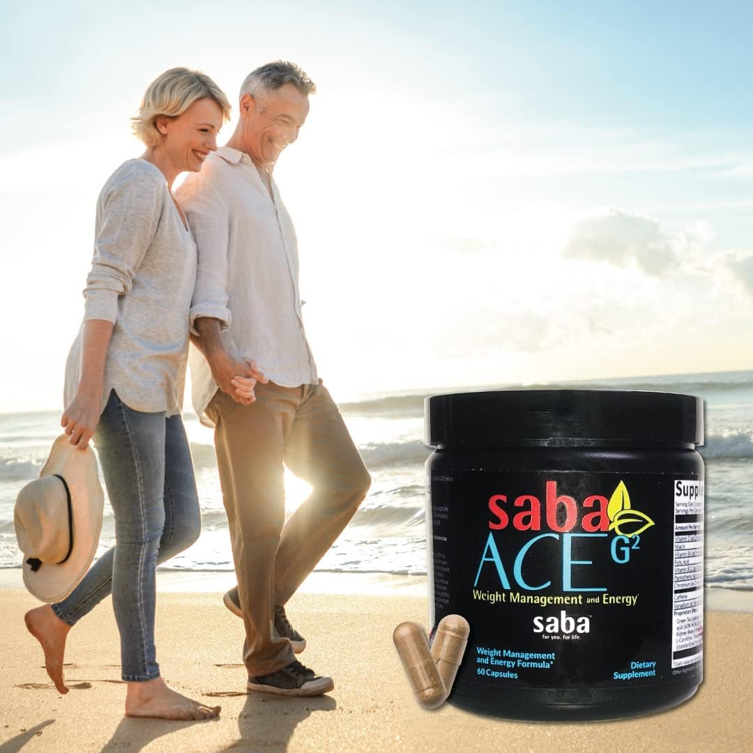 Saba ACE G2 Thermogenic Energy Burn Supplement with Capsimax, CarnoSyn, BioPerine for Men & Women - 60 Capsules