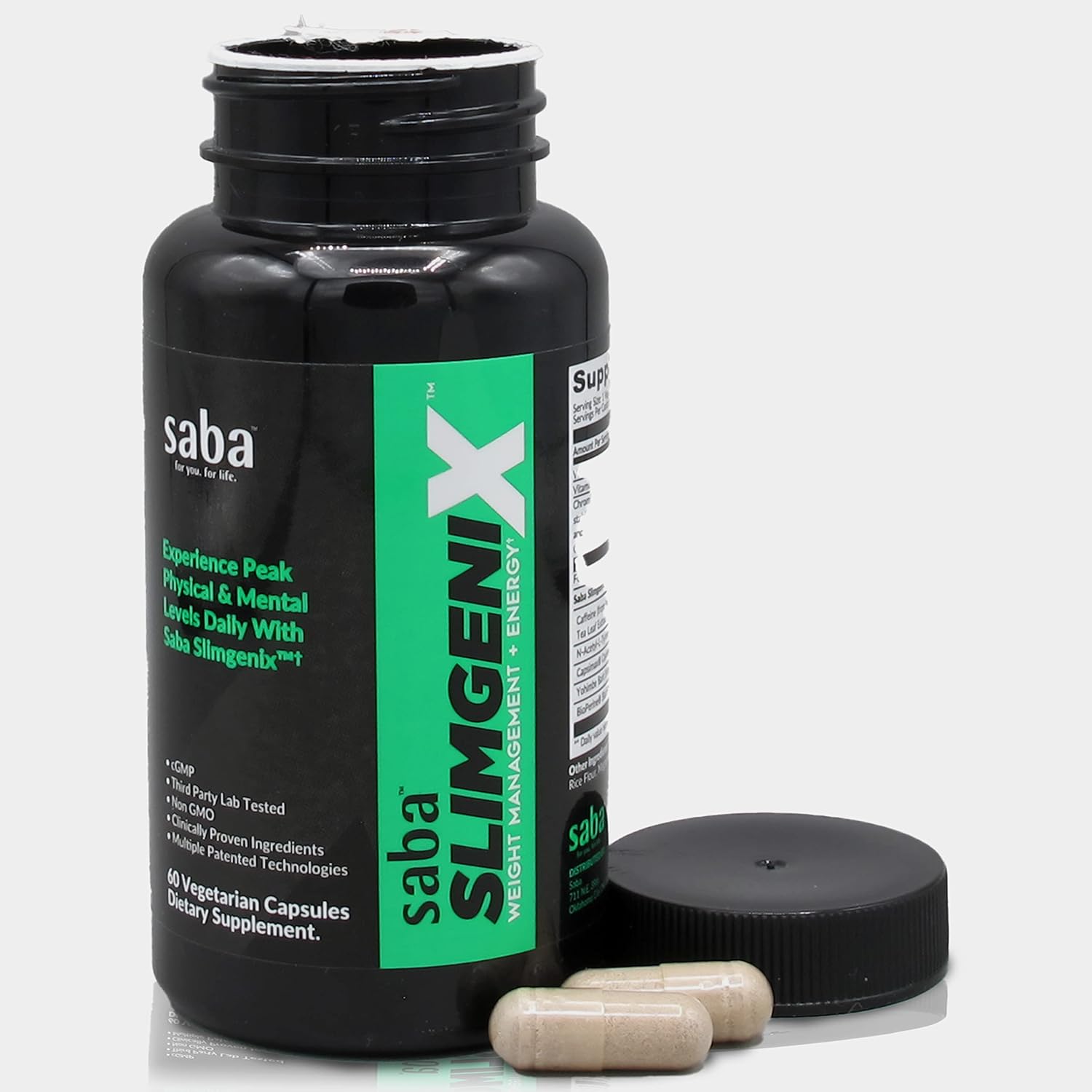 Saba SlimGenix: Energy Boost, Weight Management, Appetite Control, Focus Support - 60 Capsules