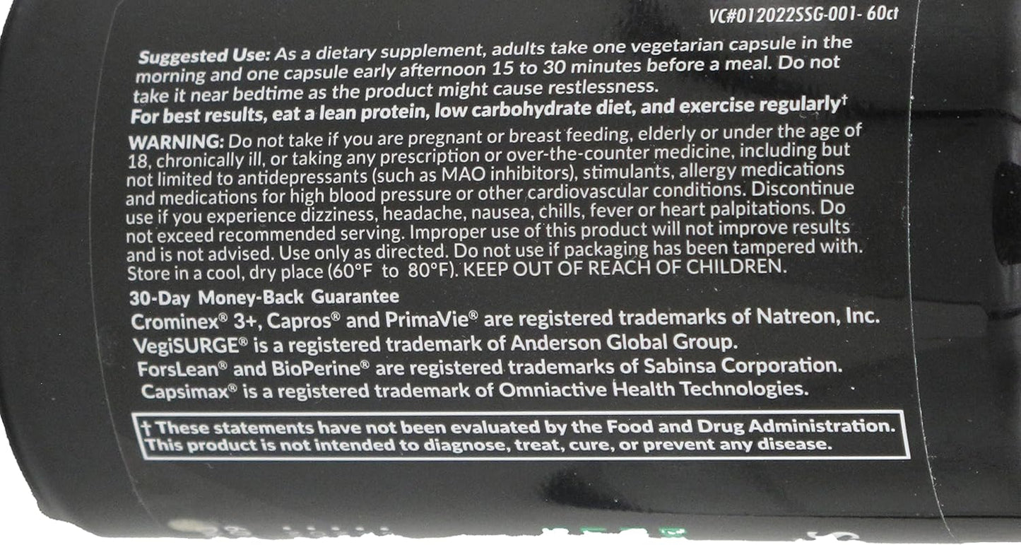 Saba SlimGenix: Energy Boost, Weight Management, Appetite Control, Focus Support - 60 Capsules