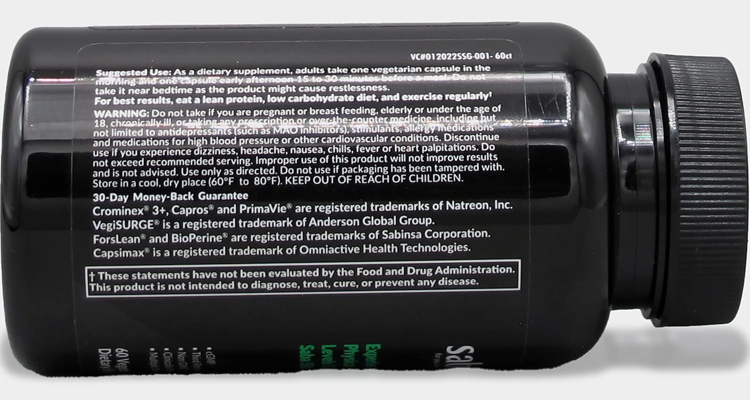 Saba SlimGenix: Energy Boost, Weight Management, Appetite Control, Focus Support - 60 Capsules