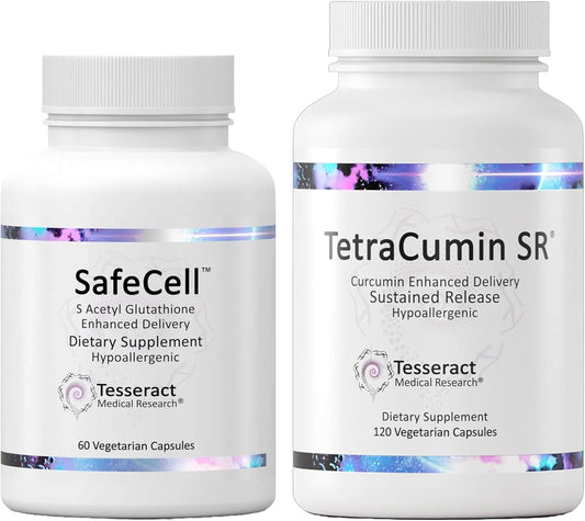 SafeCell S-Acetyl Glutathione Supplement & TetraCumin SR Joint Support - Neuro & Joint Health with Turmeric Curcumin Metabolite