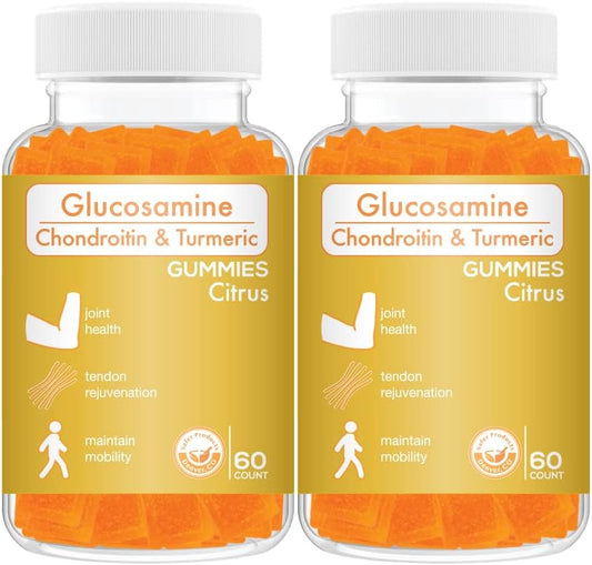 Safer Products Vegan Glucosamine Chondroitin Turmeric Citrus Gummy Vitamins - 120 Count for Joint Health & Mobility, Non-GMO & Gluten-Free