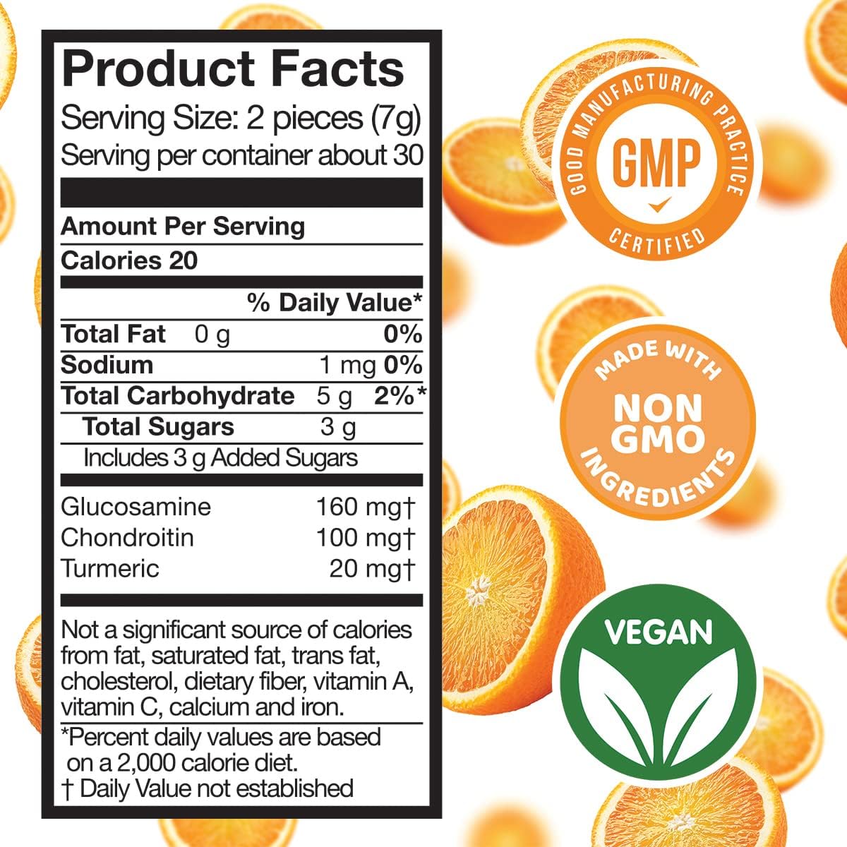 Safer Products Vegan Glucosamine Chondroitin Turmeric Citrus Gummy Vitamins - 120 Count for Joint Health & Mobility, Non-GMO & Gluten-Free