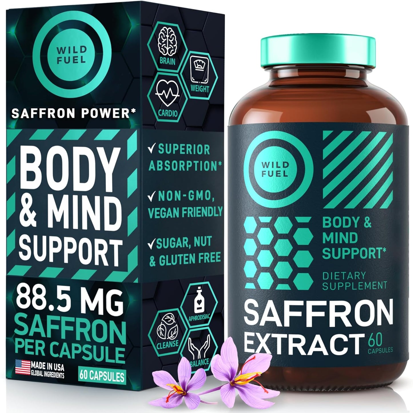 Saffron Extract Supplement and Dental Probiotics Bundle for Health and Wellness