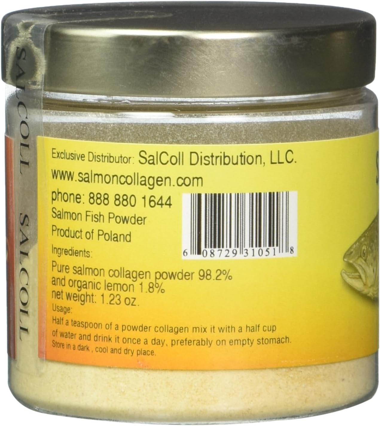 Salcoll Marine Collagen Peptides Powder - Bioactive Anti-Aging Supplement for Skin, Hair, Nails & Joints - 1 Month Supply