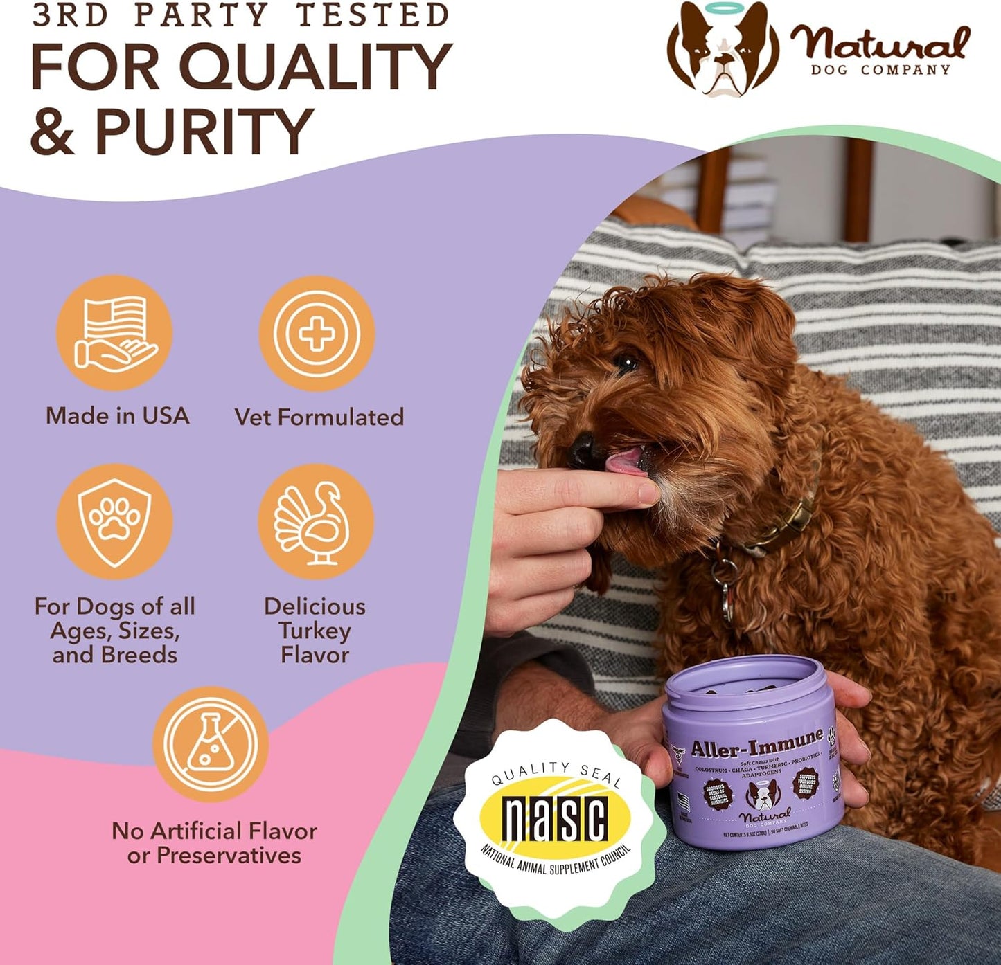 Salmon Oil & Colostrum Bundle for Dogs: Allergy Prevention & Healthy Skin - Natural Dog Company Wild Alaskan Salmon Oil & Aller-Immune Chews
