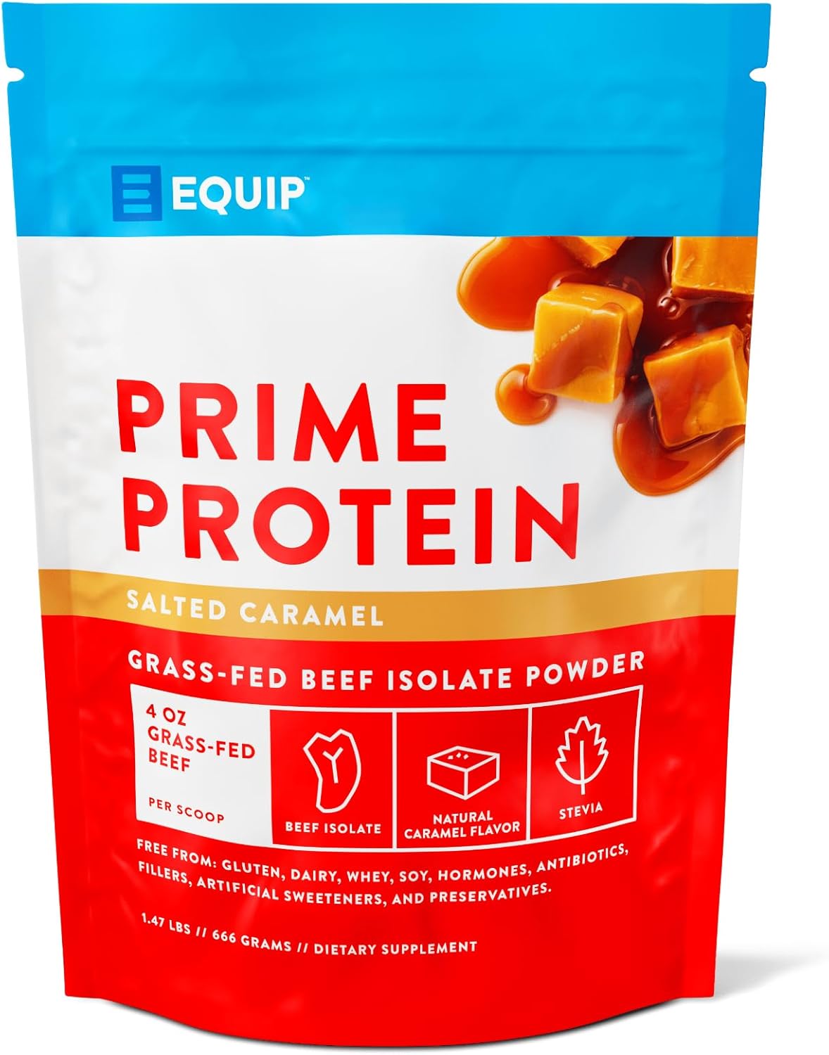Salted Caramel & Iced Coffee Prime Protein Powder - Grass Fed Beef Isolate, Paleo & Keto Friendly - Repair Tissue, Build Muscle