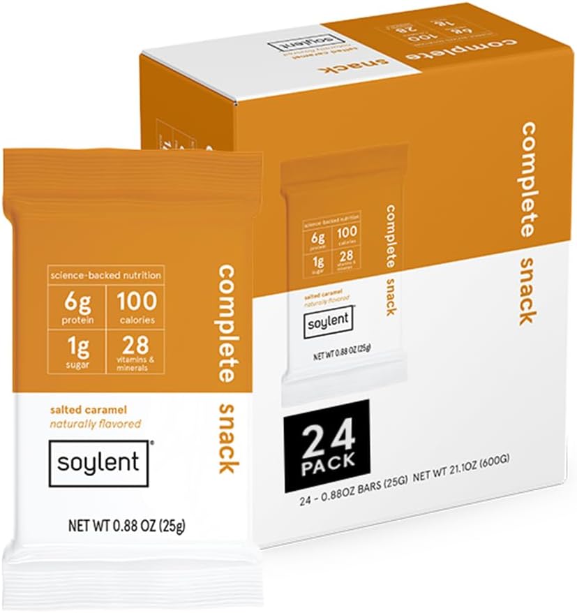 Salted Caramel Soylent Snack Mini Protein Bars - 24 Count, 1g Sugar, Gluten-Free, Vegan Energy Source