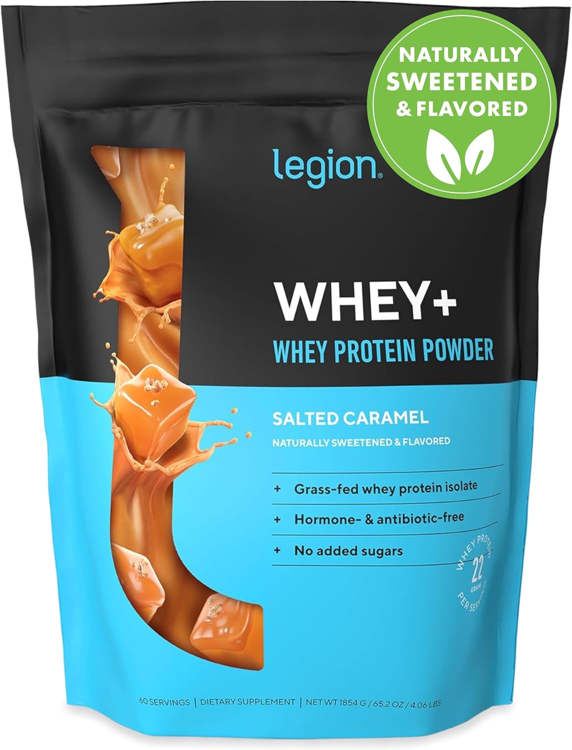 Salted Caramel Whey Isolate Protein Powder - Low Calorie, Non-GMO, Lactose-Free - Grass Fed Protein Powder (60 Servings)