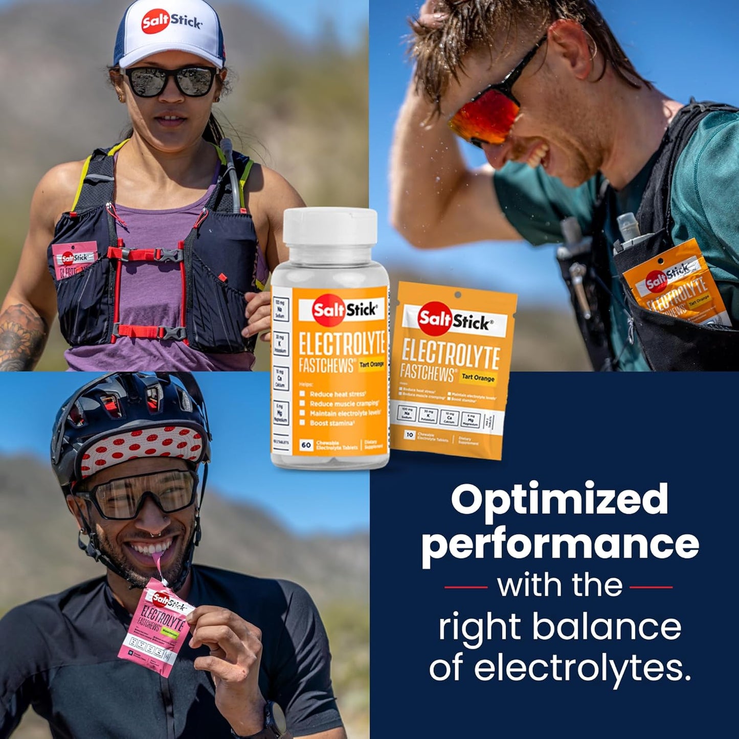 SaltStick Electrolyte FastChews Chewable Tablets - Orange, 120 Count - Hydration & Electrolyte Chews for Runners and Sports Nutrition - 12 Packs of 10 Tablets