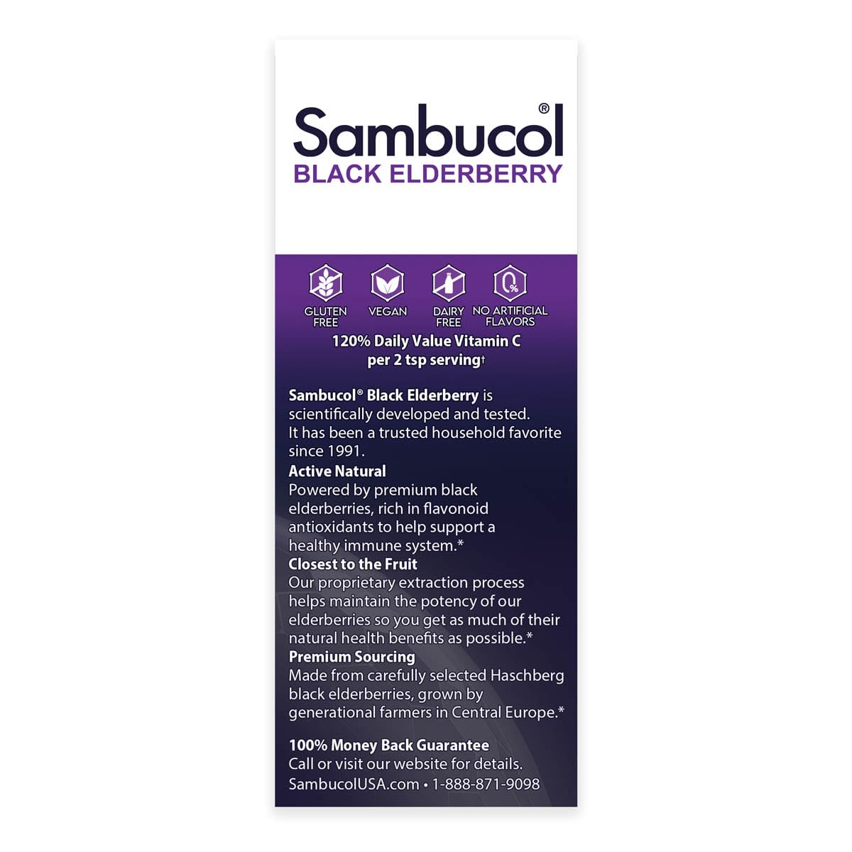 Sambucol Advanced Black Elderberry Syrup with Zinc and Vitamin C - 4 Fl Oz Bottle for Adults