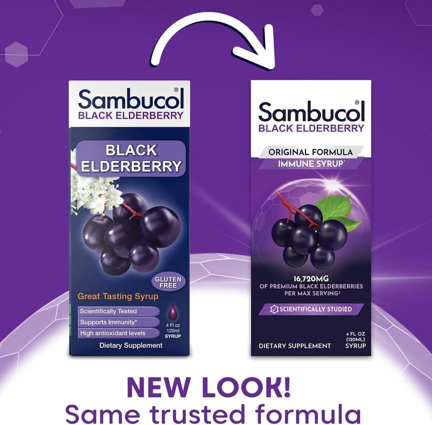 Sambucol Black Elderberry Syrup for Adults - Immune Support Liquid Extract - 7.8 Fl Oz Bottle - Gluten Free