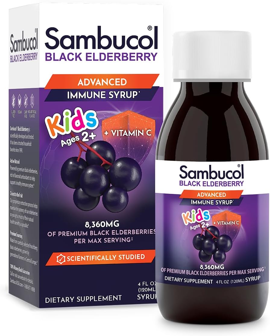 Sambucol Black Elderberry Syrup for Kids - Immune Support with Elderberry Extract - 4 fl oz - BoostGo Australia