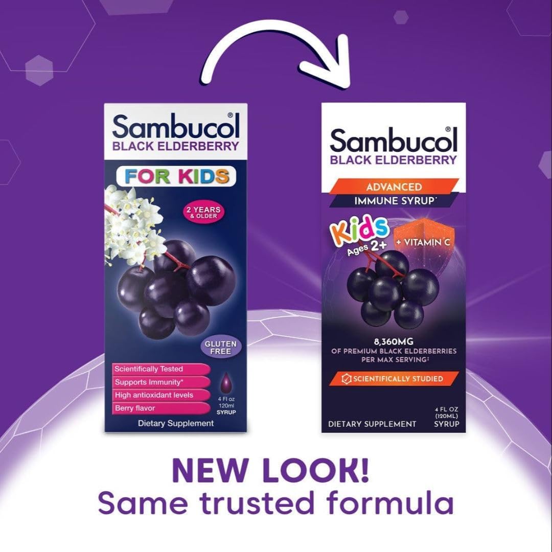 Sambucol Black Elderberry Syrup for Kids - Immune Support with Elderberry Extract - 4 fl oz - BoostGo Australia
