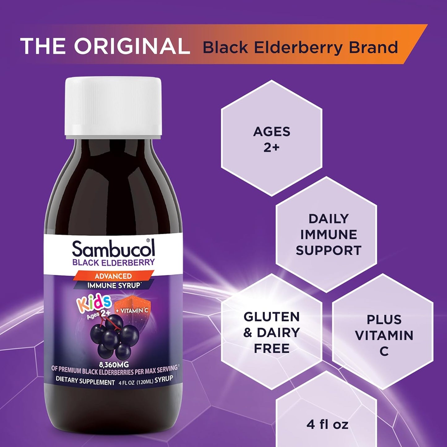Sambucol Black Elderberry Syrup for Kids - Immune Support with Elderberry Extract - 4 fl oz - BoostGo Australia