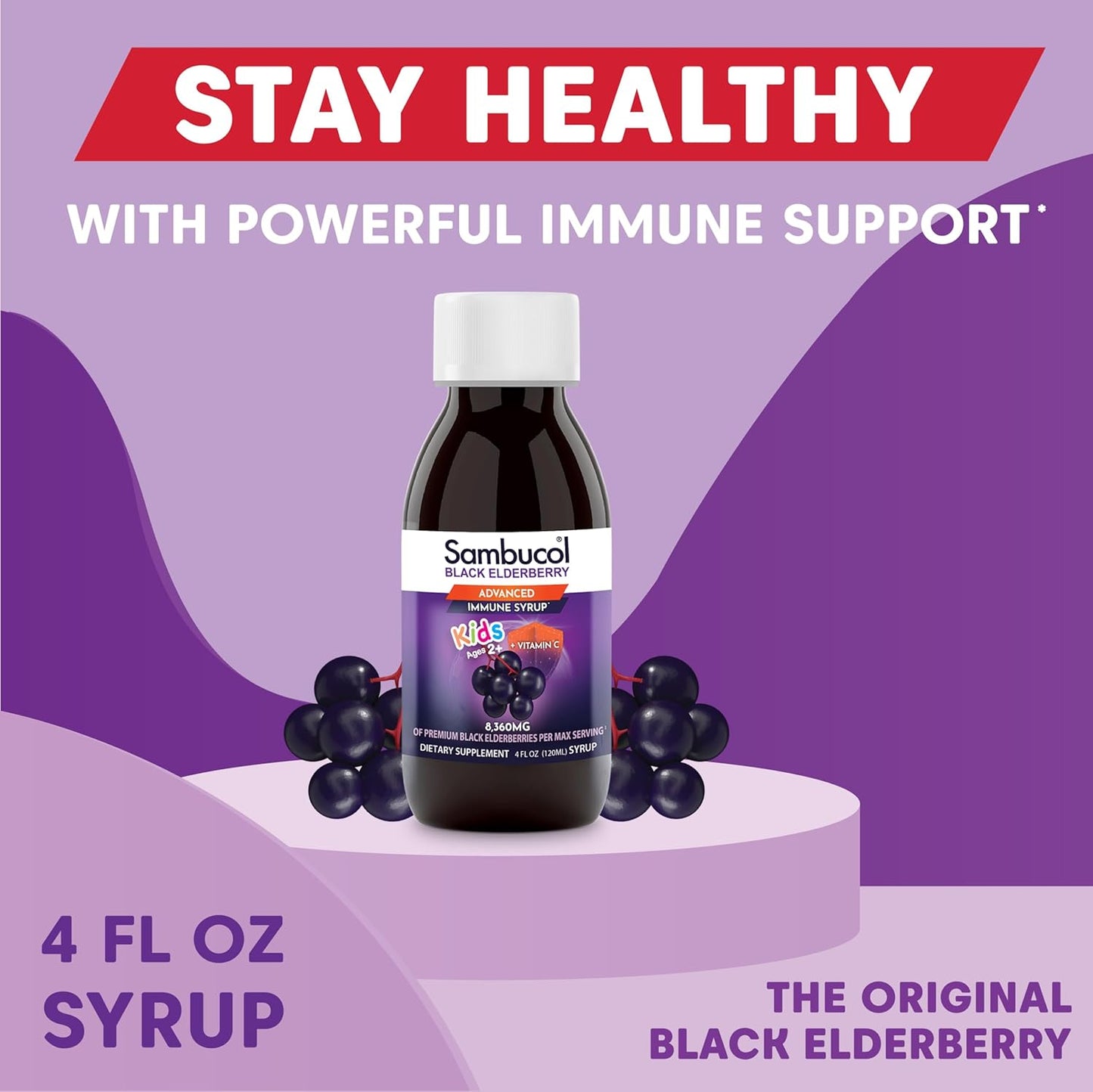 Sambucol Black Elderberry Syrup for Kids - Immune Support with Elderberry Extract - 4 fl oz - BoostGo Australia