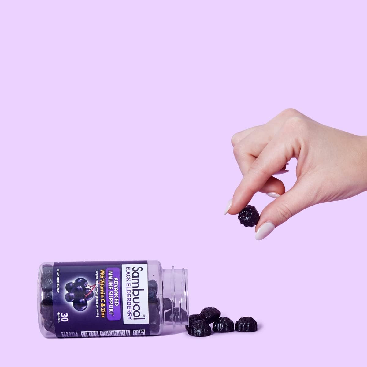 Sambucol Elderberry Gummies with Vitamin C & Zinc - Immune Support Supplement with High Antioxidants - Gluten Free, Vegan - 60 Gummies, 2 Pack