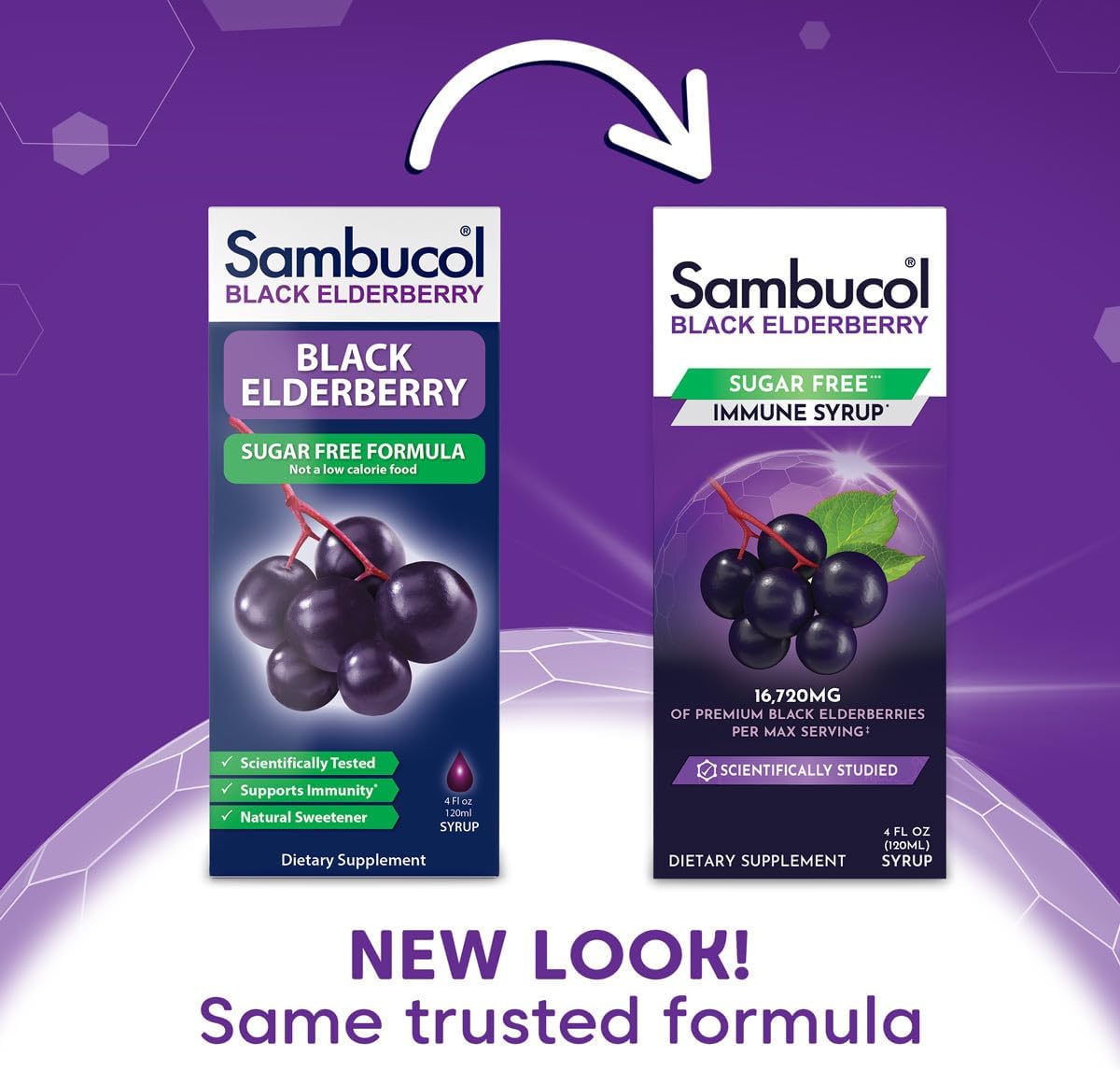 Sambucol Sugar-Free Elderberry Syrup for Adults - Immune Support Liquid Extract - 4 Fl Oz Bottle