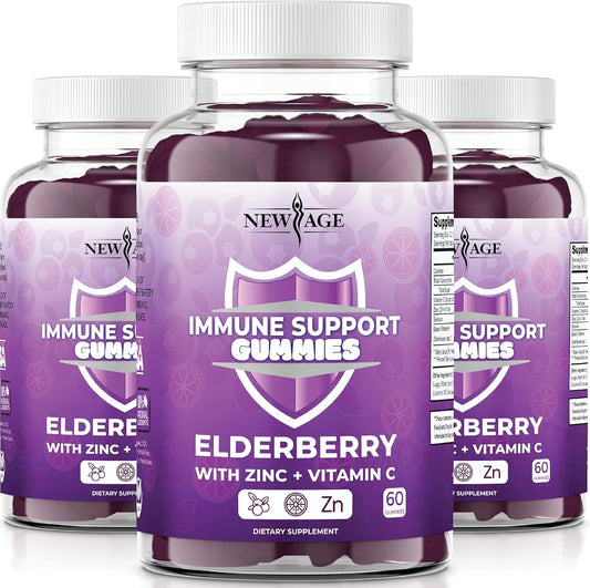 Sambucus Black Elderberry Gummies with Vitamin C and Zinc - Immune System Support Gummies (180 Gummies)