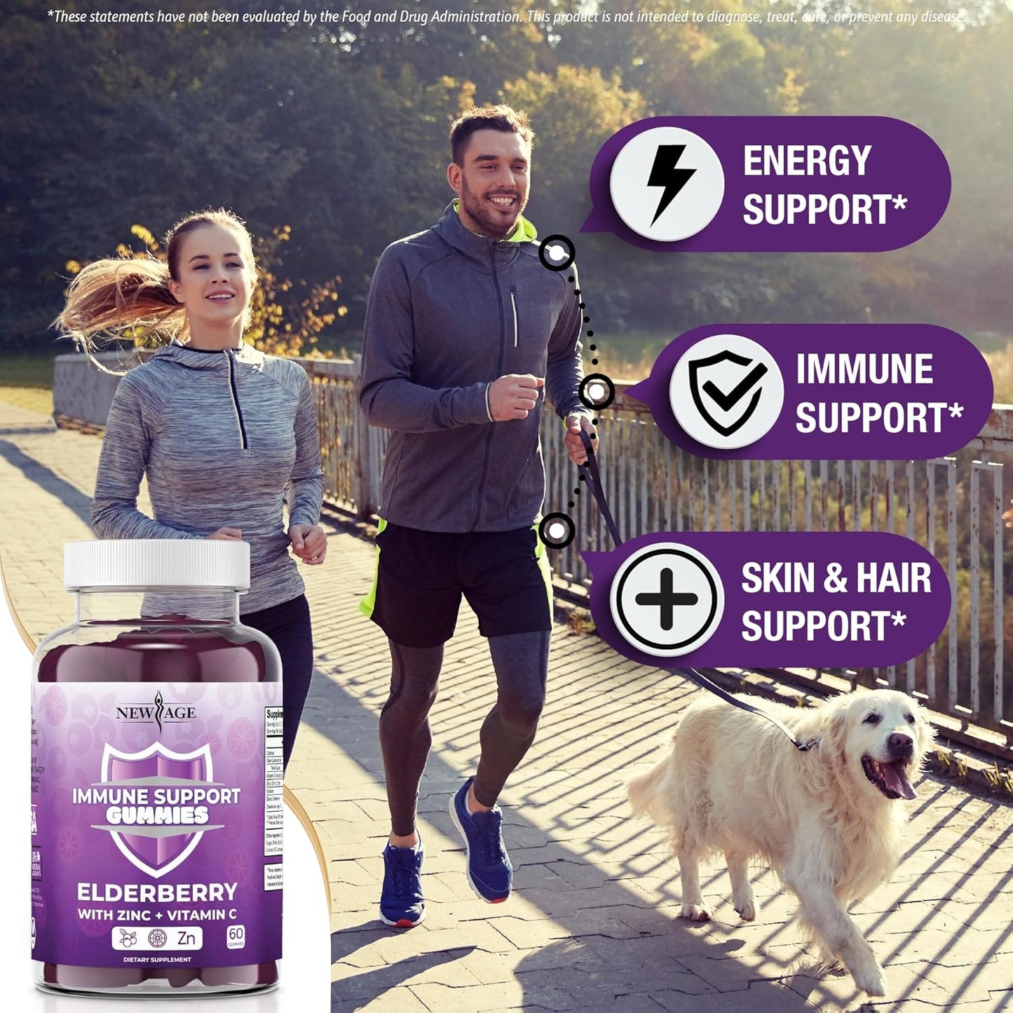 Sambucus Black Elderberry Gummies with Vitamin C and Zinc - Immune System Support Gummies (180 Gummies)
