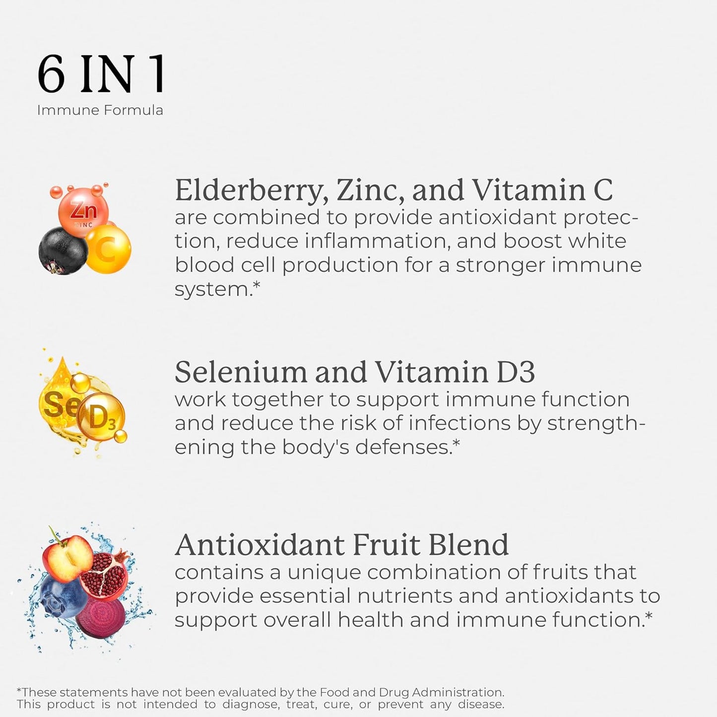 Sambucus Elderberry Capsules with Zinc, Vitamin C, and Antioxidant Fruit Blend - Immune Support Supplement for Adults - 1000mg Extract, 120 Vegcaps
