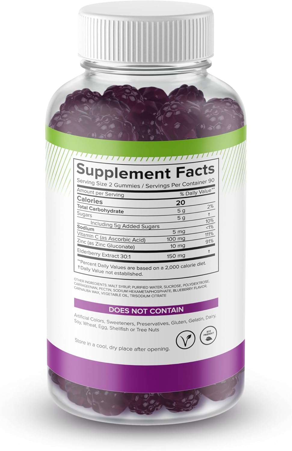 Sambucus Elderberry Gummies with Vitamin C and Zinc - Immune Support for Adults & Kids - 180 Vegan Gluten-Free Gummies - BoostGo Australia
