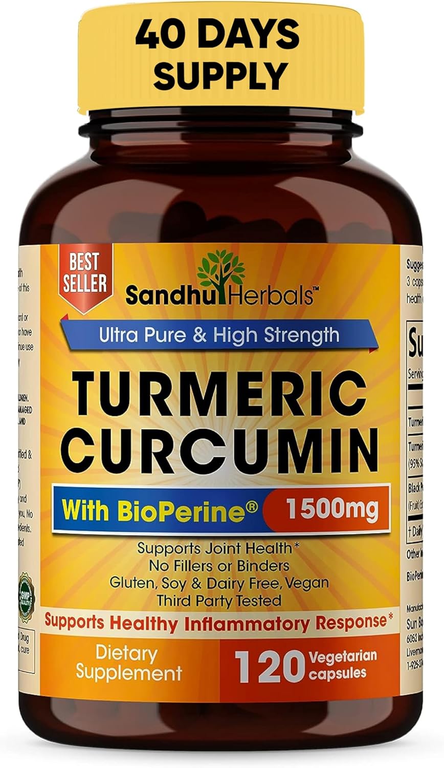 Sandhu Herbals Zinc 30 mg and Organic Turmeric Curcumin with Bioperine Black Pepper Extract - Immune System & Joint Support - Non-GMO USA Made