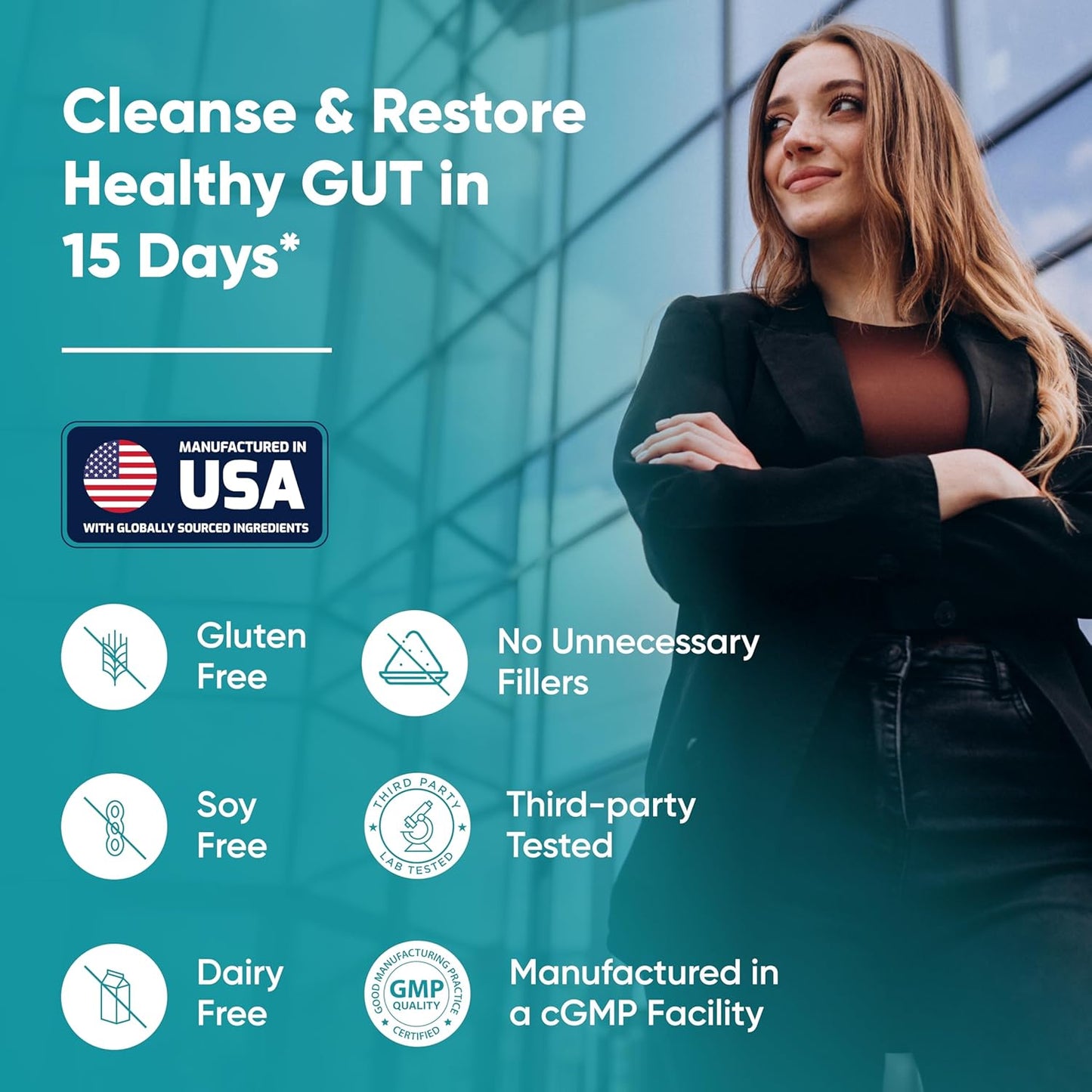 Sandhu's 15 Day Gut Cleanse Colon Detox Capsules for Women & Men - Supports Digestive Health, Colon Cleansing with Senna, Cascara Sagrada, Psyllium Husk & Probiotics - 30 Capsules, 15 Days Supply