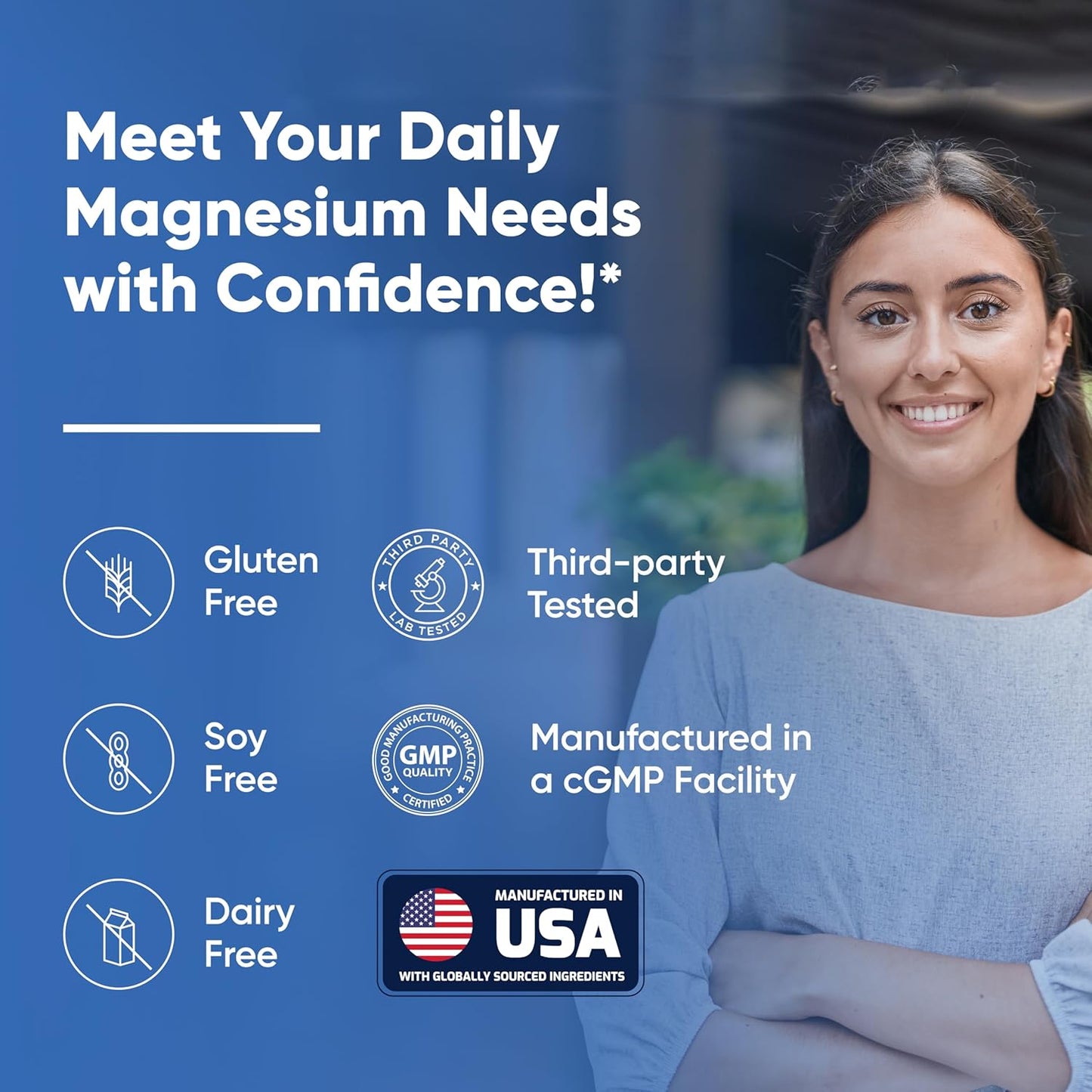 Sandhu's 775mg Magnesium Glycinate Capsules - 90 Count - Supports Sleep & Health - Non GMO & Gluten Free