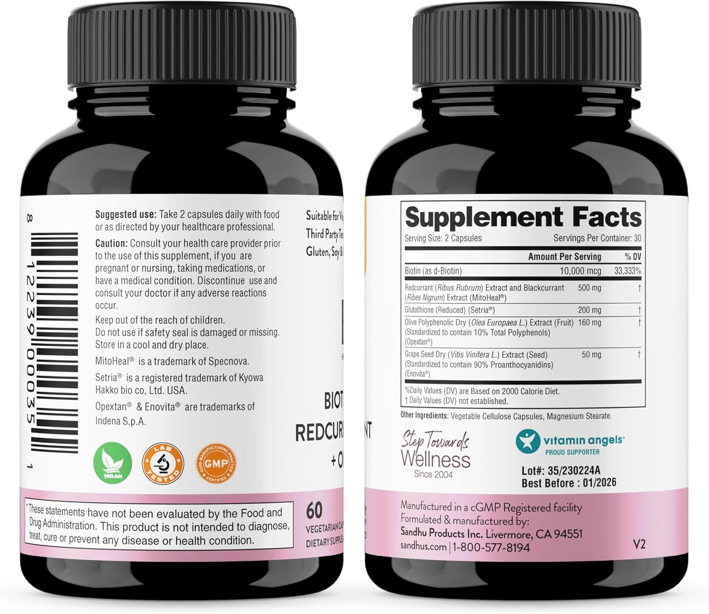 Sandhu's Beauty5 Capsules - 60 Vegetarian Capsules for Hair, Skin, and Nail Health - Supports Collagen Synthesis - Keto and Vegan Friendly