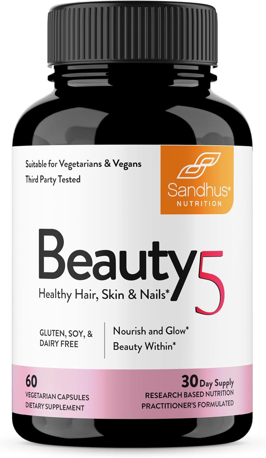 Sandhu's Grass-Fed Collagen Powder & Capsules for Skin, Hair, Nail Health | Beauty Supplements with 5 Capsules