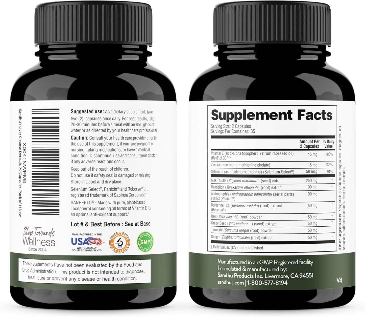 Sandhu's Quercetin 1000mg Capsules for Liver Cleanse & Detoxification | Immune & Liver Health Support | Non-GMO Formula