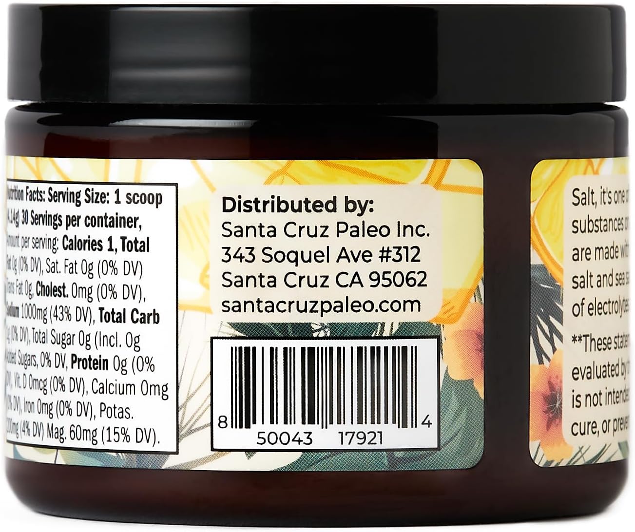 Santa Cruz Lemonade Paleo Electrolyte Powder with Himalayan & Sea Salt, Magnesium, Potassium - Sugar-Free, 30 Servings