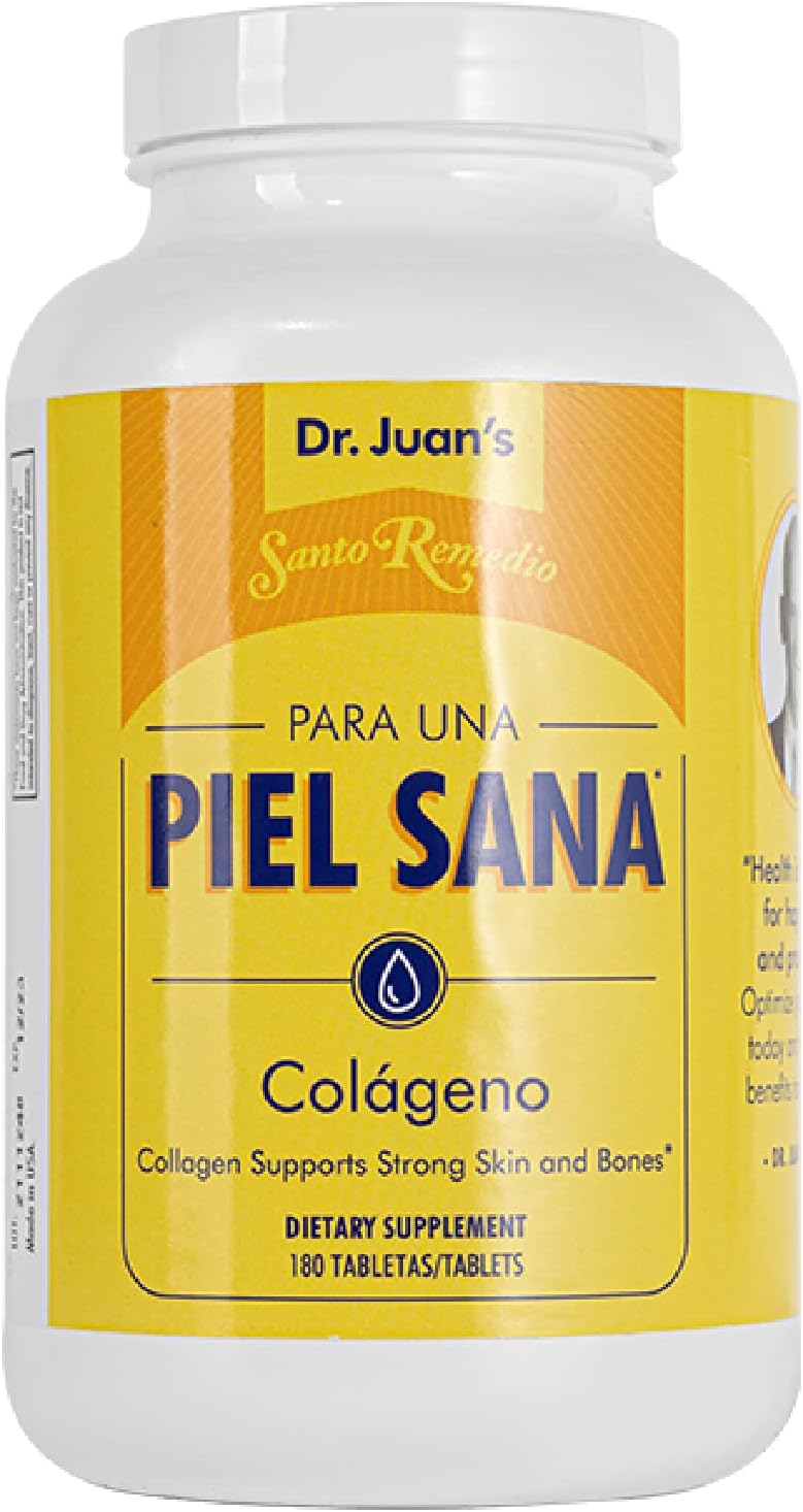 Santo Remedio Collagen Tablets with Vitamin C Peptides for Skin and Bone Health, Non-GMO, Gluten Free - 120 Tablets