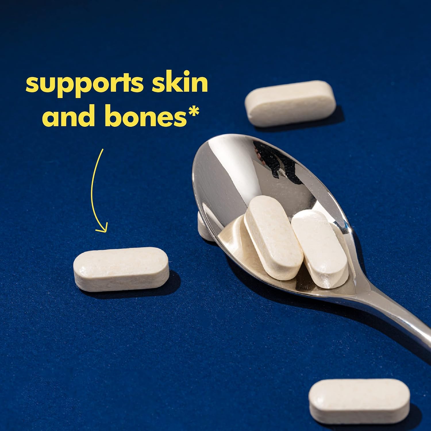 Santo Remedio Collagen Tablets with Vitamin C Peptides for Skin and Bone Health, Non-GMO, Gluten Free - 120 Tablets