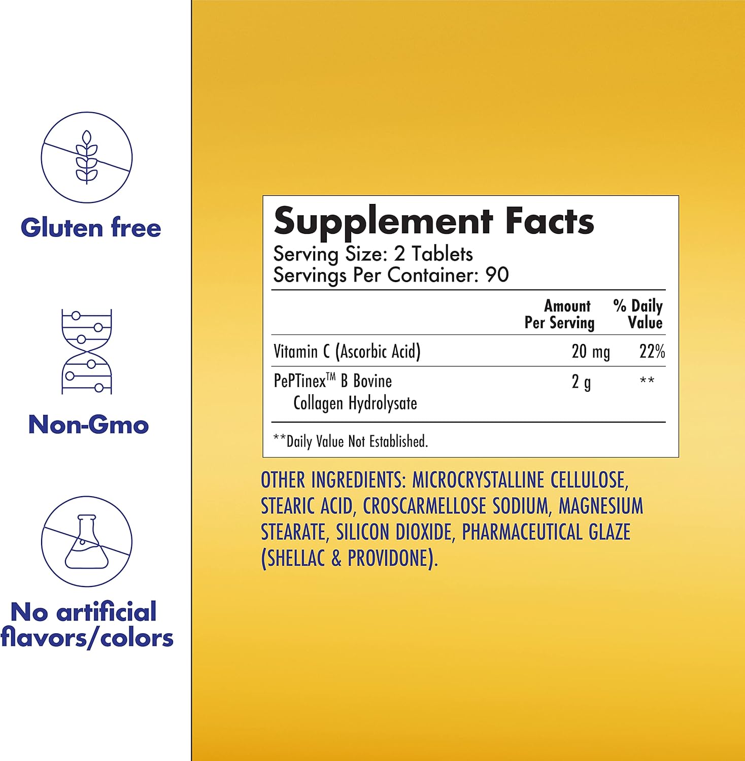 Santo Remedio Collagen Tablets with Vitamin C Peptides for Skin and Bone Health, Non-GMO, Gluten Free - 120 Tablets