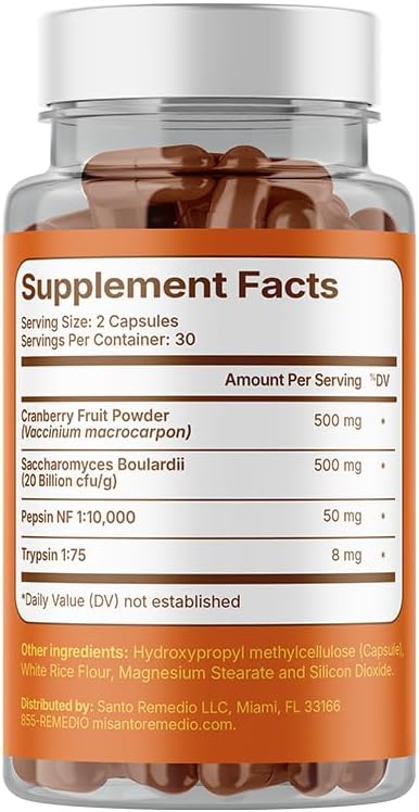 Santo Remedio Urinary Tract Supplement with Cranberries & Probiotics - Reduce UTIs, Non-GMO, 30 Servings