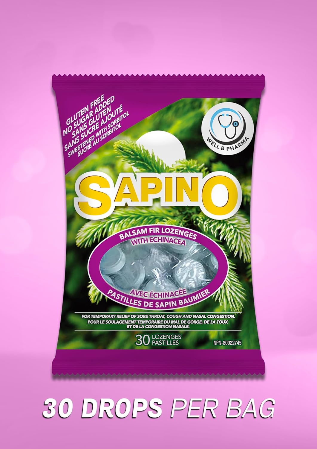 Sapino Balsam Fir Lozenges with Echinacea for Soothing Throat Relief