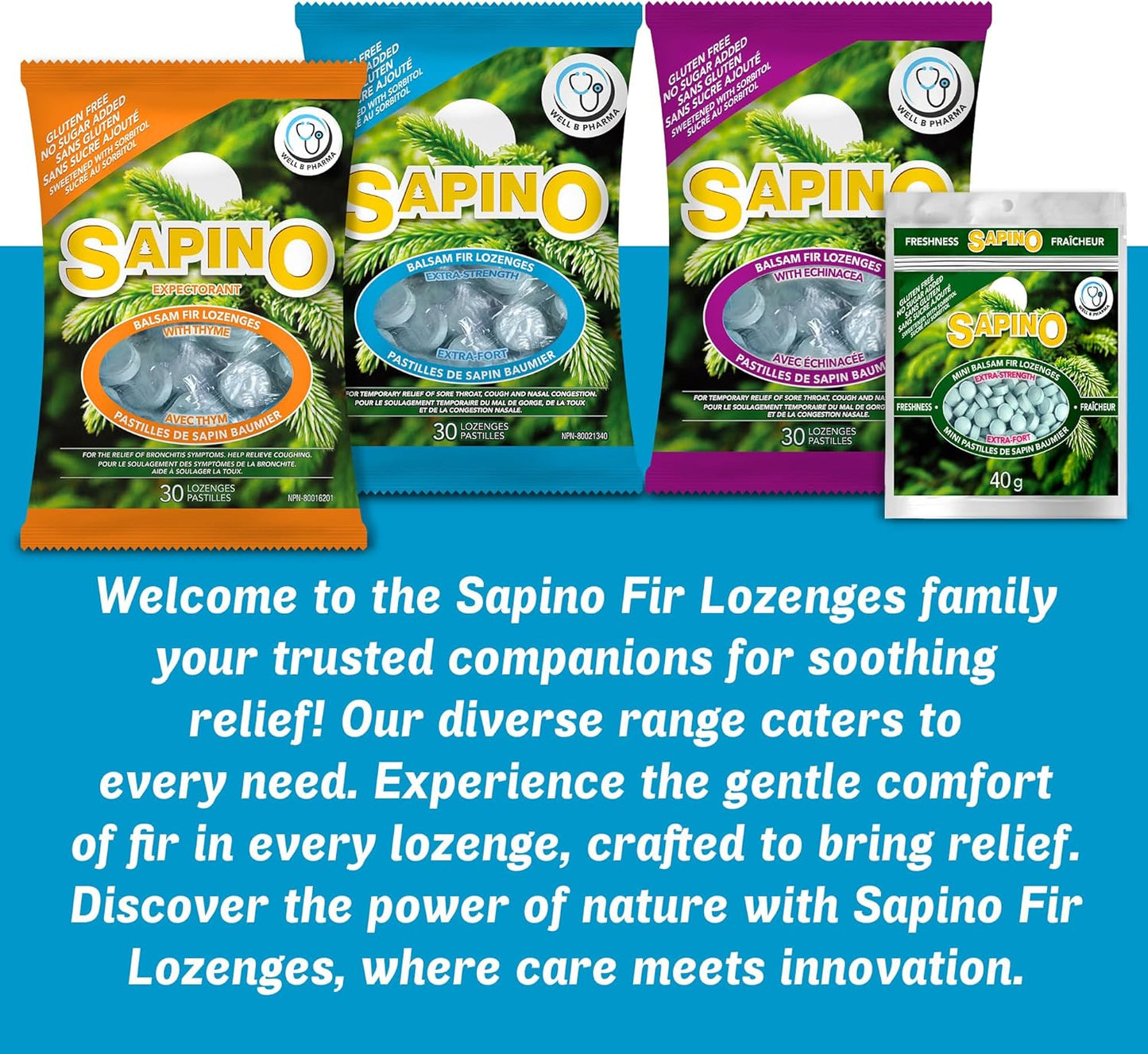 Sapino Balsam Fir Lozenges with Echinacea for Soothing Throat Relief