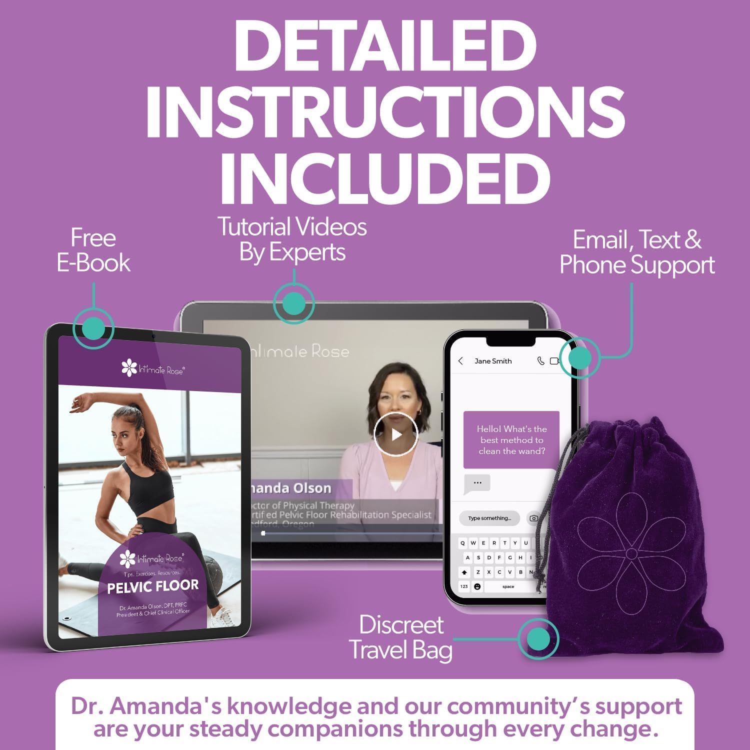 Save 10% on Intimate Rose Aloe Vera Capsules (180 Count) and Pelvic Wand for Pelvic Muscle Pain Relief