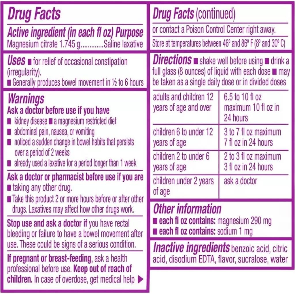 Save with Deal Dave: Swan Magnesium Citrate Oral Solution, Grape Flavor - 10 oz
