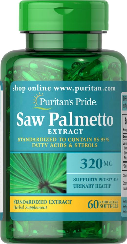 Saw Palmetto Standardized Extract 320 mg Softgels - 60 Count by Puritan's Pride
