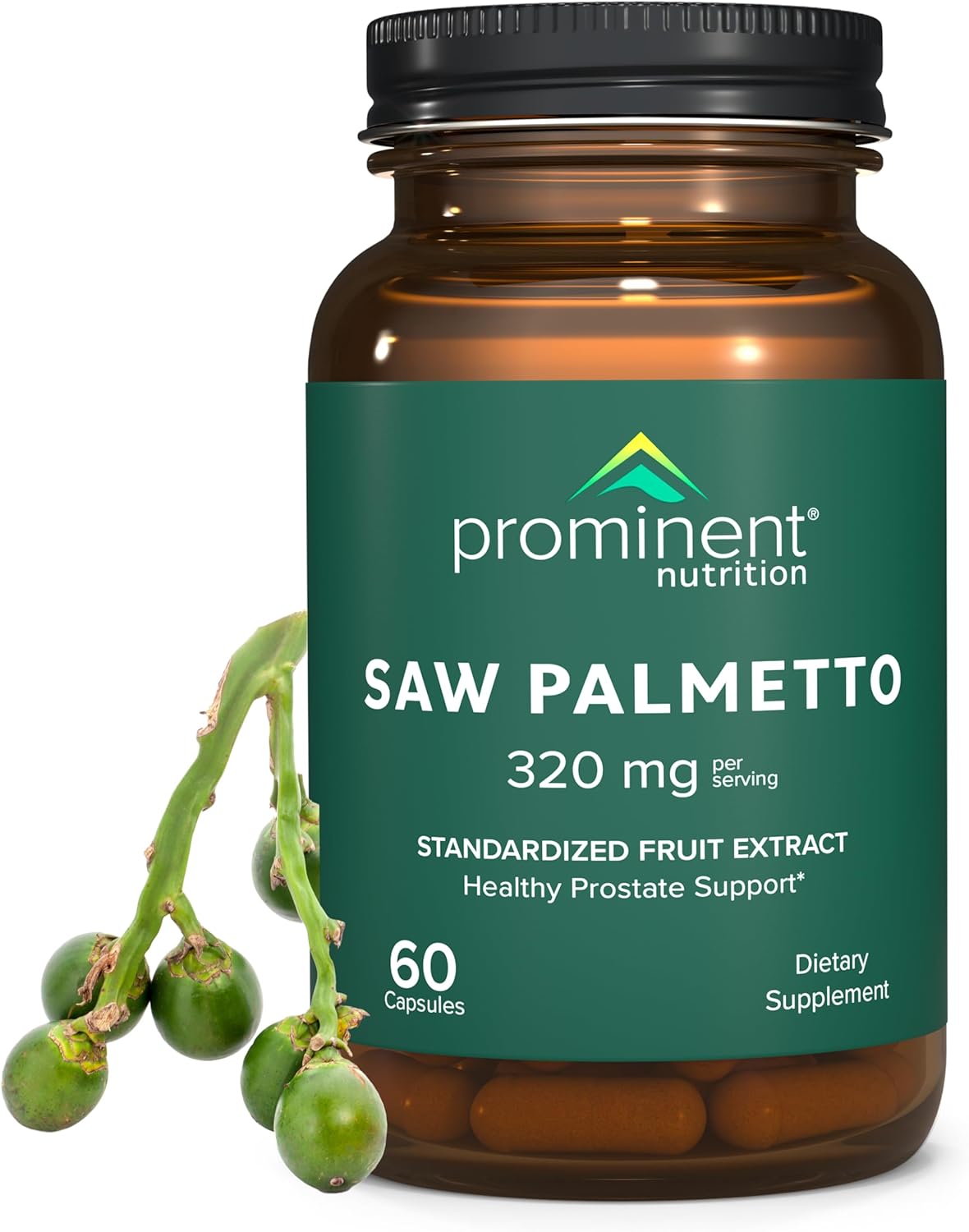Saw Palmetto Supplement for Men's Prostate Health - Prominent Nutrition, 160mg, 30 Day Supply