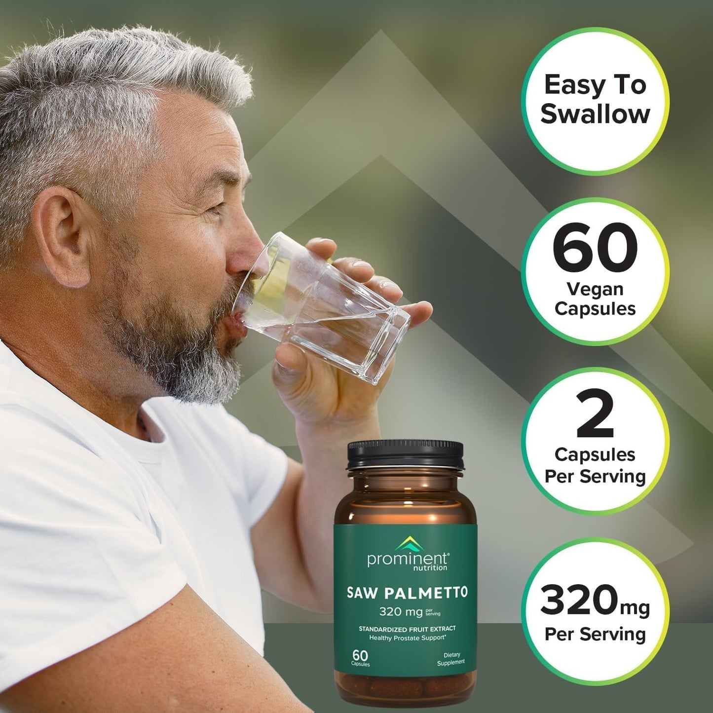 Saw Palmetto Supplement for Men's Prostate Health - Prominent Nutrition, 160mg, 30 Day Supply